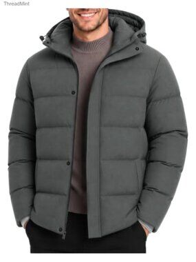 Men's Insulated Puffer Jacket Thick Warm Winter Coat